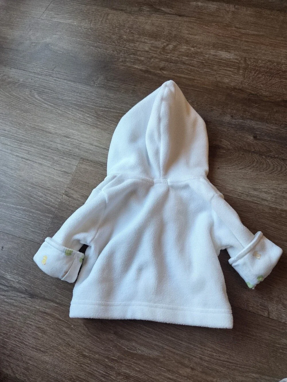 Vintage Carters Baby Boys White Fleece Hooded Jacket with Animal Appliques